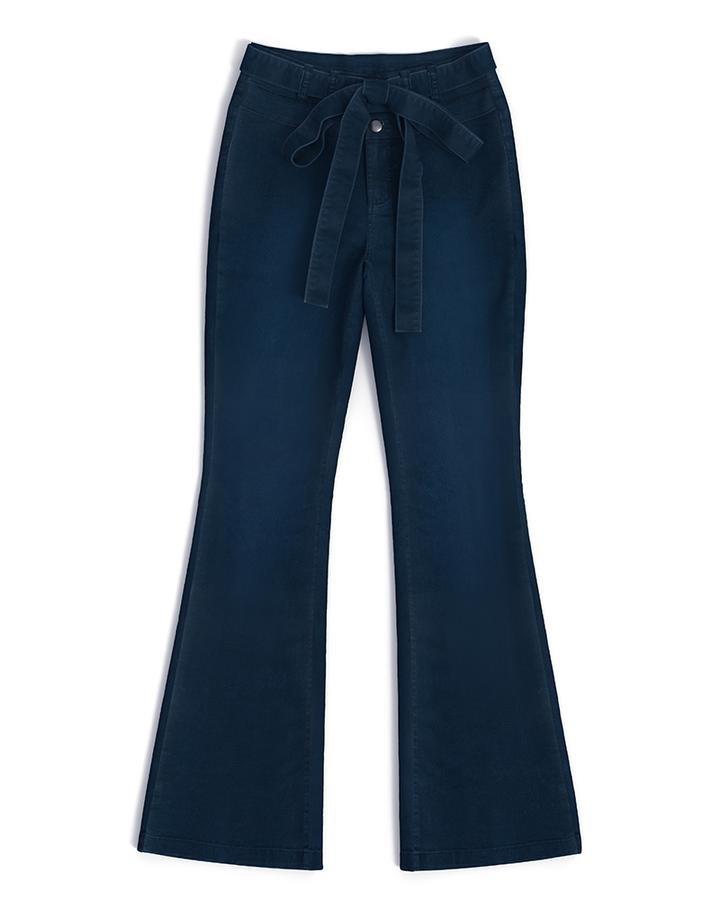 Tie Waist Butt Lifting Flare Jeans