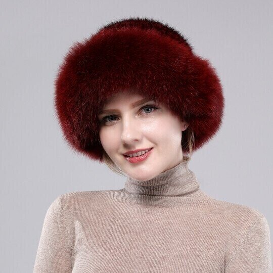 Braided real hair warm thick basin hat