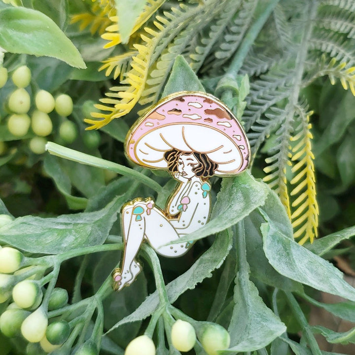 Mushroom Girl Hard Enamel Pin