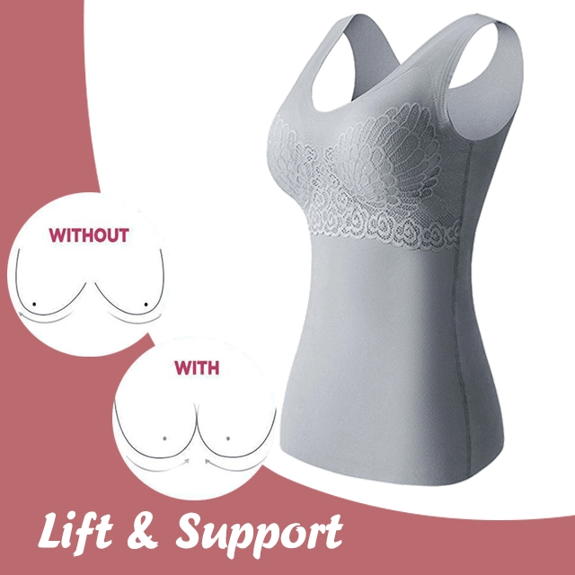 Thermal Fleece Cami Top With Built In Bra