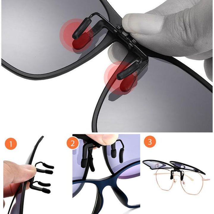 New Polarized Clip on Flip Up Sunglasses