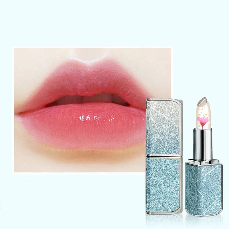 Shiny, moisturizing, temperature-changing flower lipstick, non-stick cup, non-fading