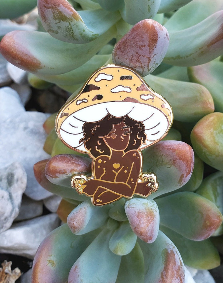 Mushroom Girl Hard Enamel Pin