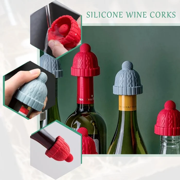 Beanie Cap Decorative Silicone Bottle Stopper