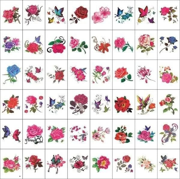 Trendy 3D Tattoo Stickers 50 PCS