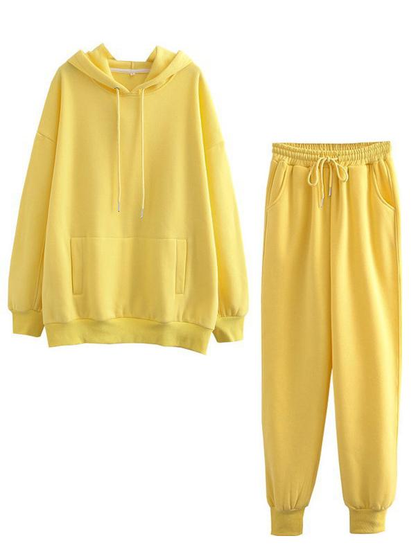 Casual Home Outfits Hooded Sweatshirt Set