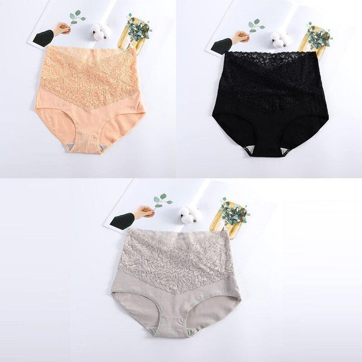 High Waist Underwear Women Cotton Lace Panties