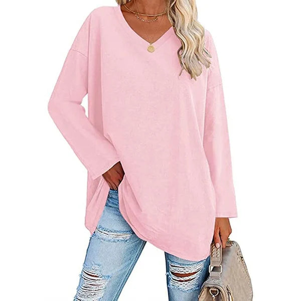 🔥Last Day Promotion-70% OFF💋Womens loose long sleeve fashion V-neck knit top