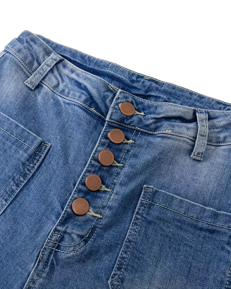 49% OFF🔥BUTTON FLY BOOTY SHAPING HIGH WAIST FLARE JEANS🔥