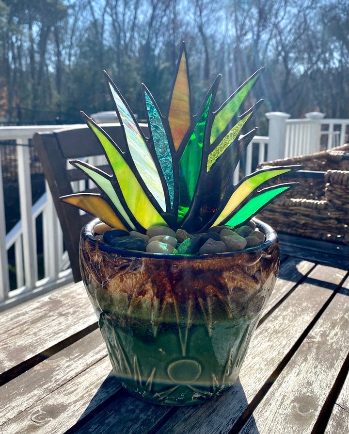 Suncatcher Stained Agave Plante