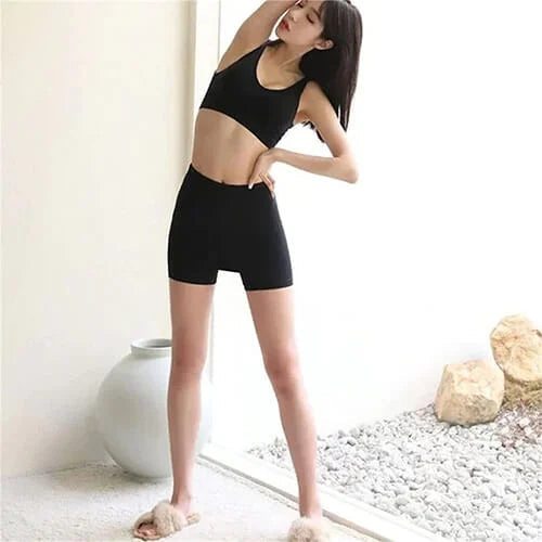 Double layer Front CrotchIce Silk Safety Shorts