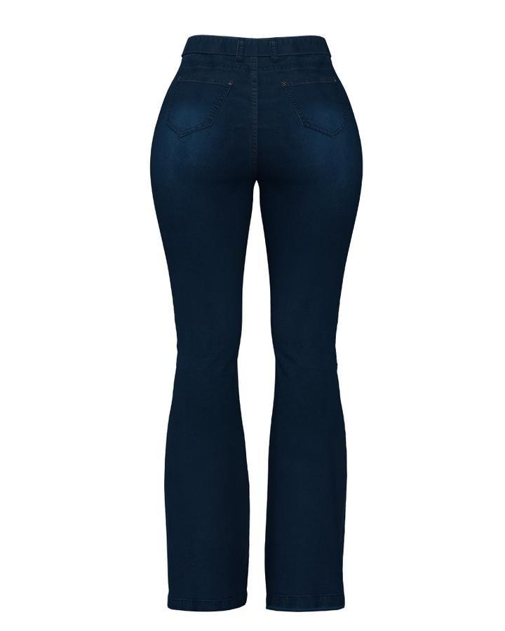 Tie Waist Butt Lifting Flare Jeans