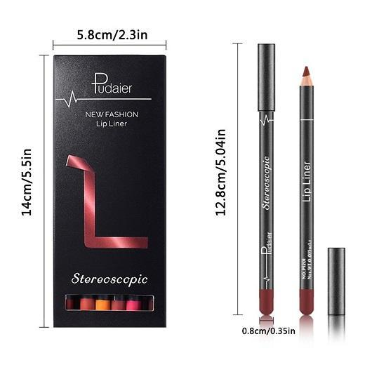 12 Colors Lip Liner Pencil Waterproof Non Marking