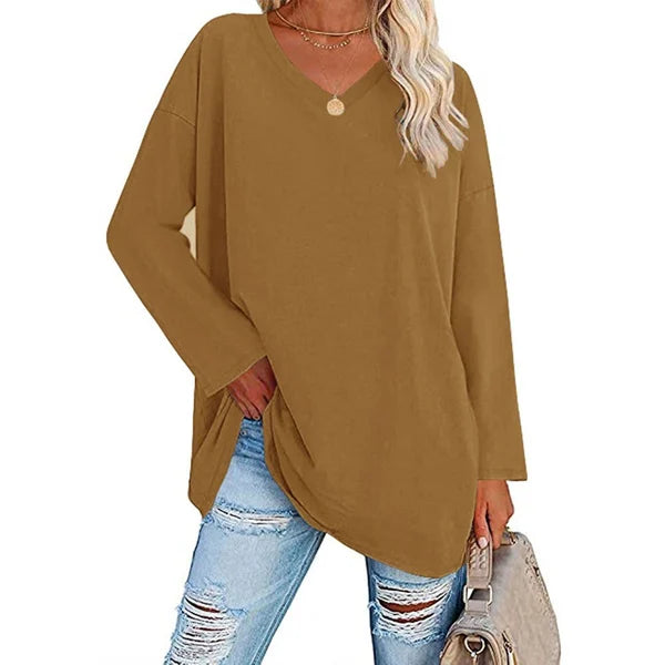 🔥Last Day Promotion-70% OFF💋Womens loose long sleeve fashion V-neck knit top