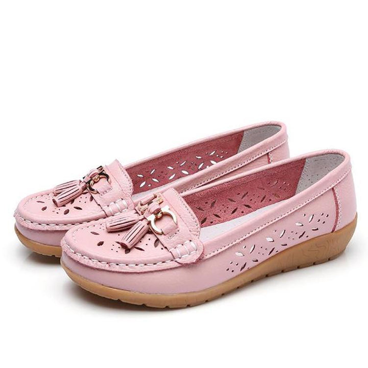 WOMENS HOLLOW SOFT LEATHER BREATHABLE MOCCASINS SANDALS 2022