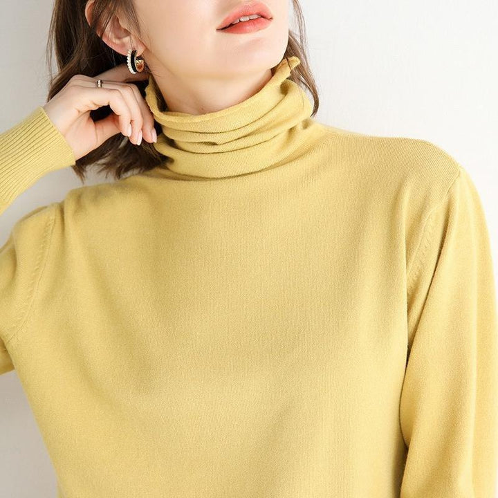 Women s slim fit cashmere blend sweater pullover turtleneck sweater