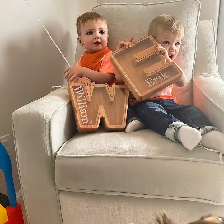 Personalized Wooden Letter Piggy Bank