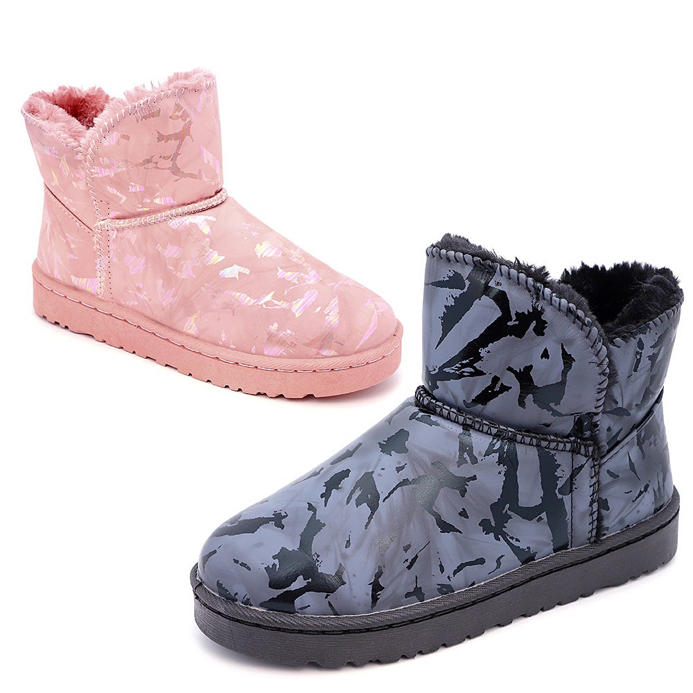 Cute Plush Graffiti Snow Boots