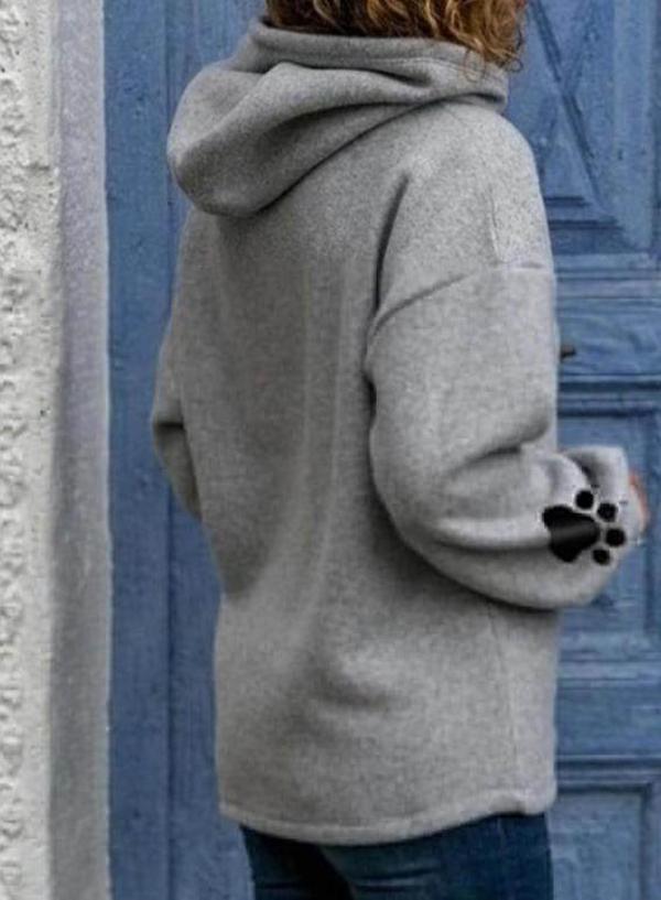 Pet Love Cat or Dog Paw Print Buttoned Sweatshirt