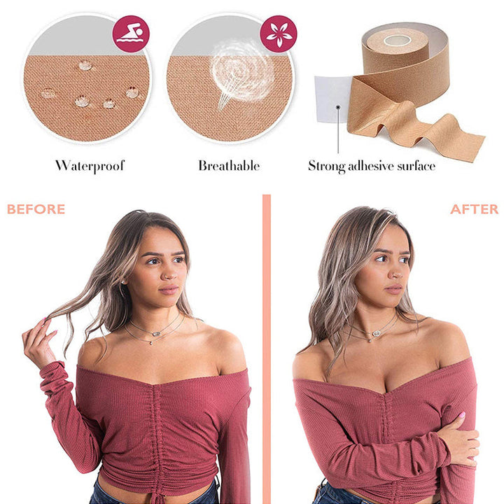 Hypoallergenic body tape to keep breasts in shape