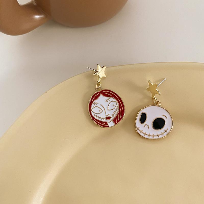 Halloween ghost castle cartoon earrings