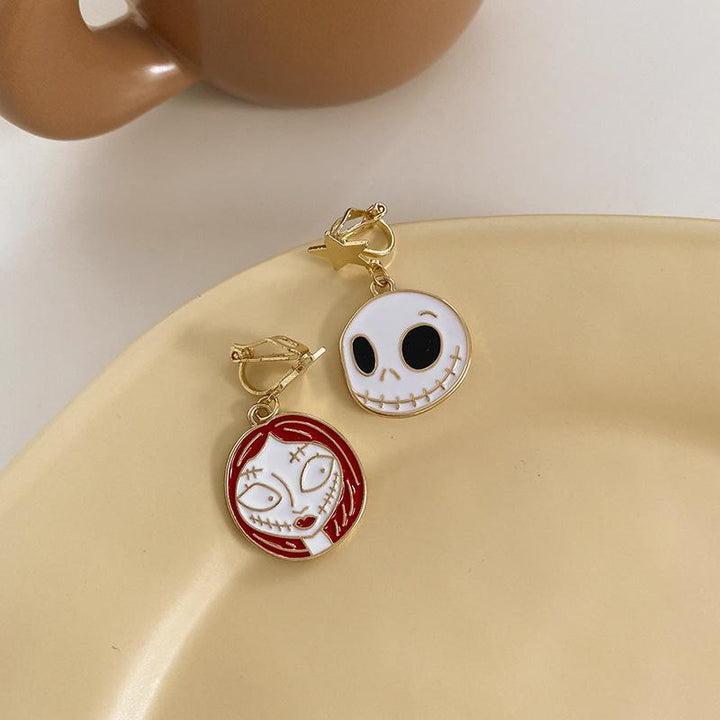 Halloween ghost castle cartoon earrings