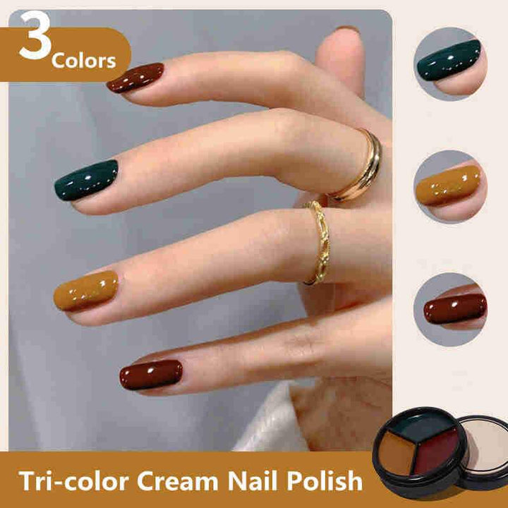 Solid Tri color Cream Nail Polish