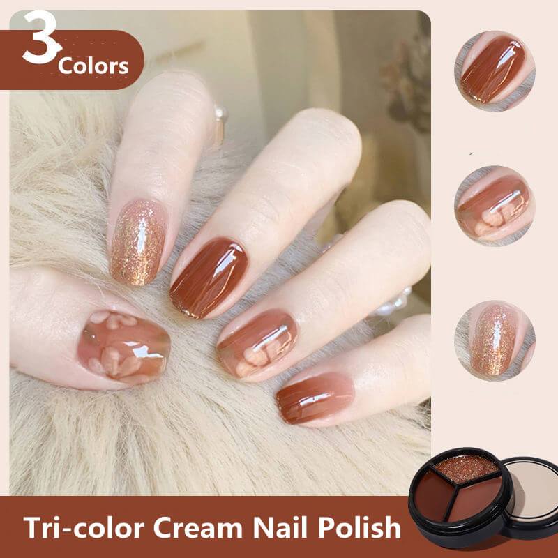 Solid Tri color Cream Nail Polish