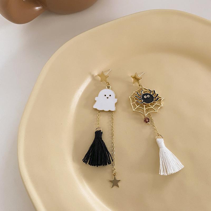 Halloween ghost castle cartoon earrings