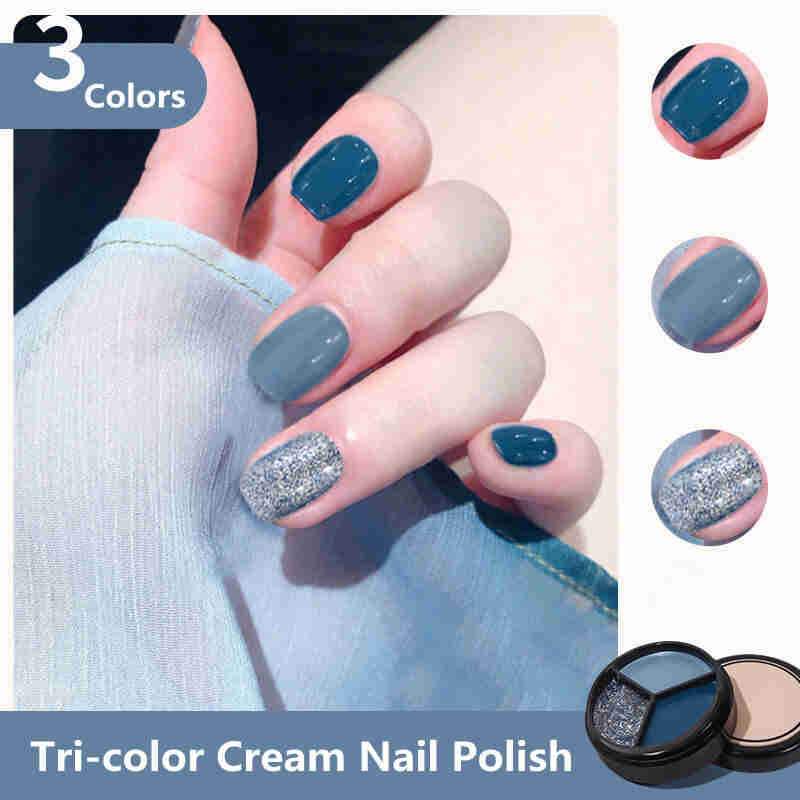 Solid Tri color Cream Nail Polish