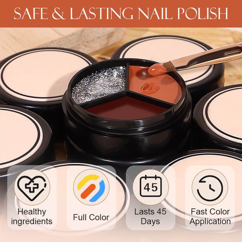 Solid Tri color Cream Nail Polish