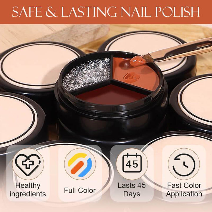Solid Tri color Cream Nail Polish