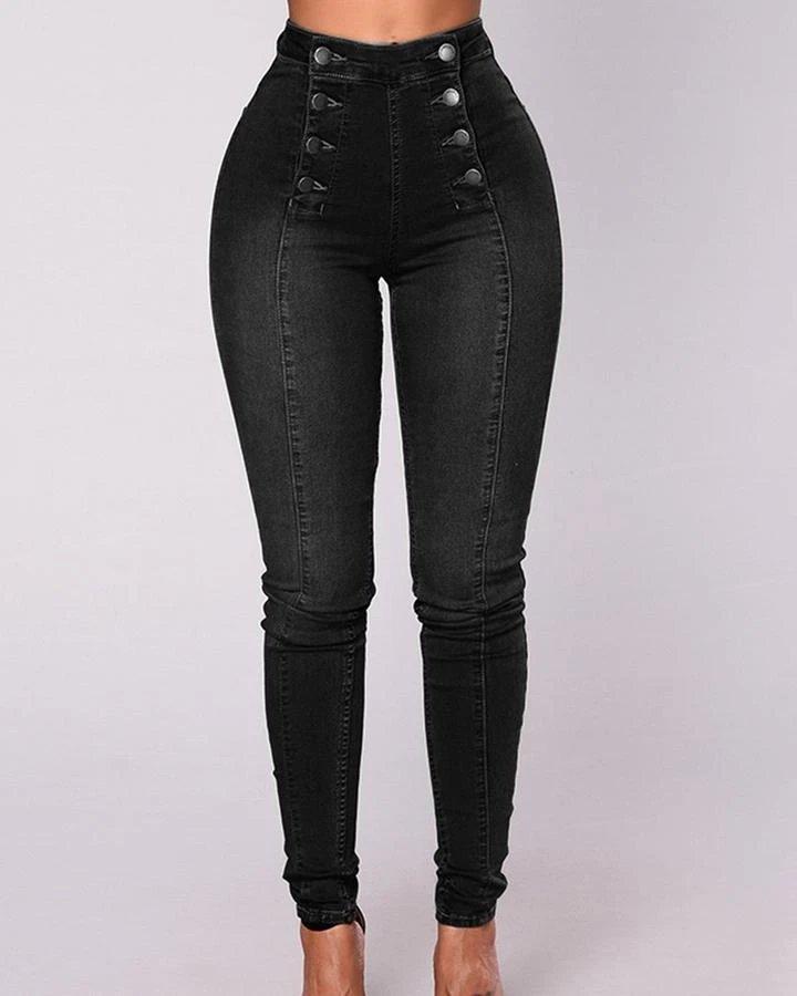 Double Breasted High Waist Skinny Jeans🔥HotSale🔥
