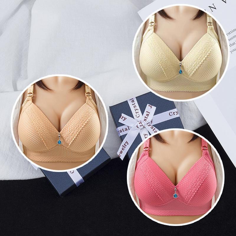 2024 Women Back Buckle Cotton Bras Wire Free Plus Size  Shoulder Straps Brasieres Comfort