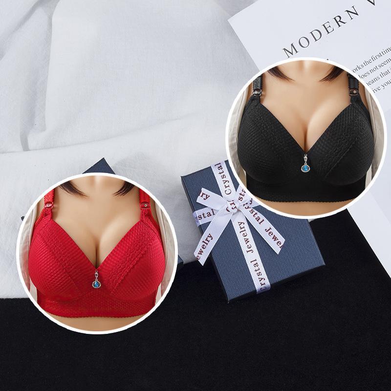 2024 Women Back Buckle Cotton Bras Wire Free Plus Size  Shoulder Straps Brasieres Comfort