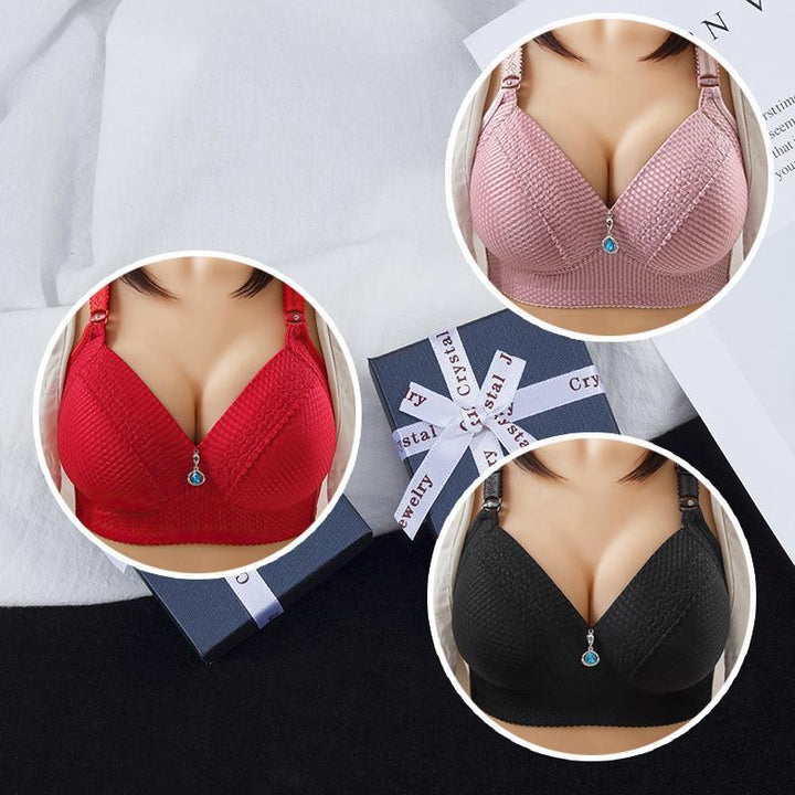 2024 Women Back Buckle Cotton Bras Wire Free Plus Size  Shoulder Straps Brasieres Comfort